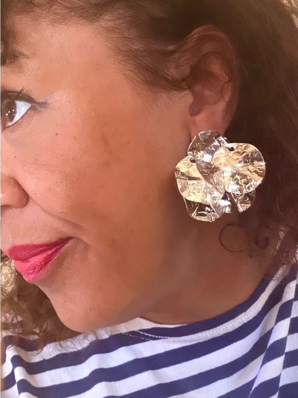 Vintage 80s Wavy Silver Earrings: Avant Garde Dangle Jewelry